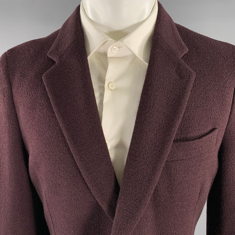 PAUL SMITH Chest Size 42 Burgundy Knit Wool Notch Lapel Sport Coat