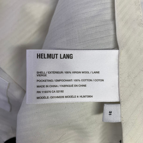 HELMUT LANG Size 40 Black Virgin Wool Notch Lapel Seatbelt Suit