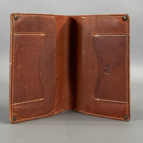 RRL by RALPH LAUREN Cognac Contrast Stitch Leather Wallet