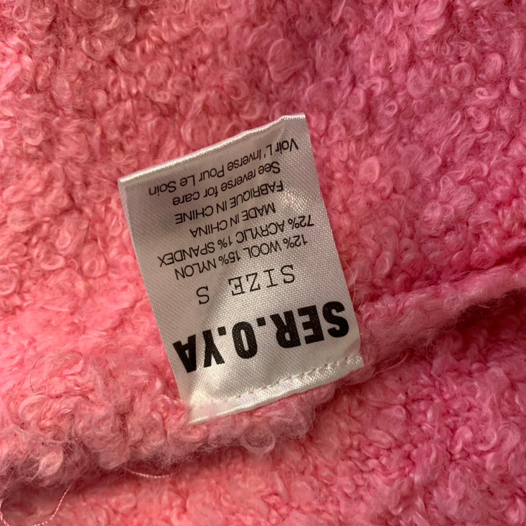 SER.O.YA Size S Pink Acrylic Blend Knitted Oversized Coat