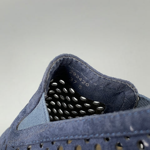 STELLA McCARTNEY Zapatos planos de gamuza sintética perforados azul marino talla 7.5