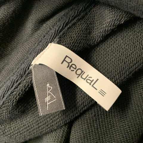 REQUAL Size M Black Loop Tie Cotton Zip Up Jacket