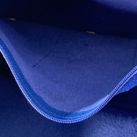LONGCHAMP Blue Pebble Grain Leather Tote Handbag