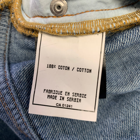 EGONLAB Size 32 Blue Denim Flared Baggy Jeans
