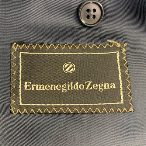 Veste de sport Ermenegildo Zegna en laine bleu marine à revers cranté, taille 44