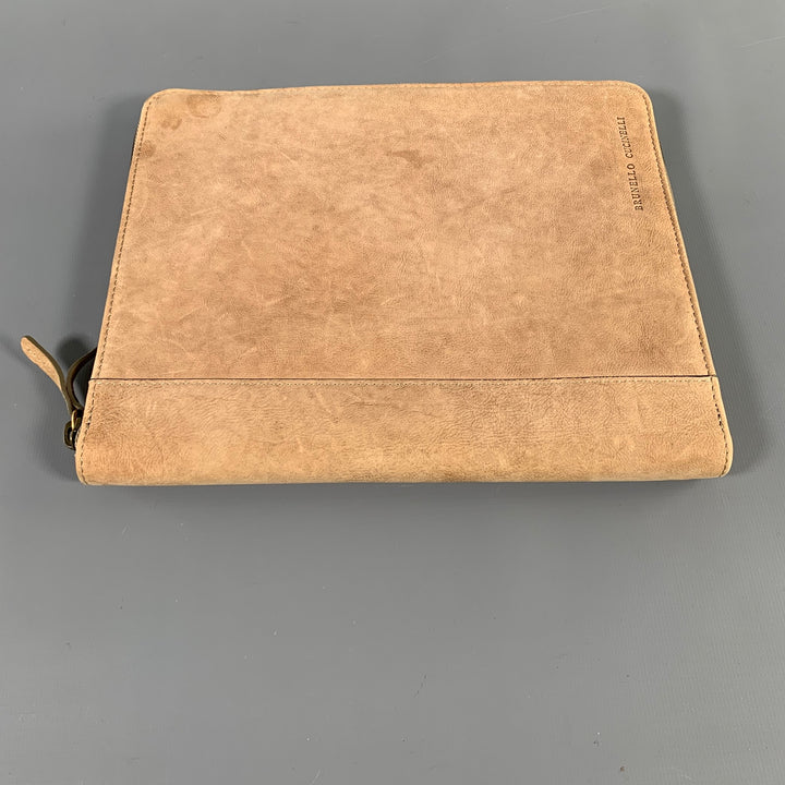 BRUNELLO CUCINELLI Taupe Leather iPad Case Leather Goods
