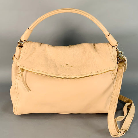 KATE SPADE Beige Pebble Grain Leather Crossbody Handbag