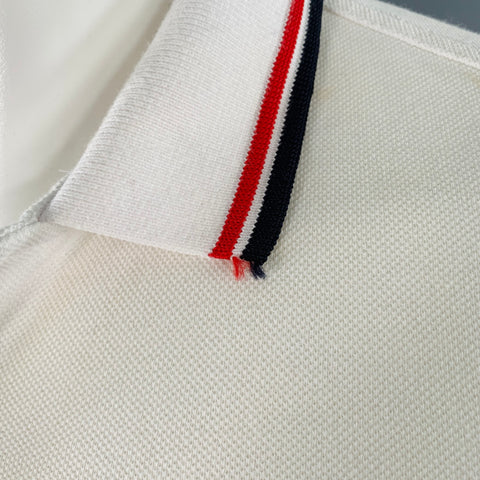 FRED PERRY Size S White Red Black Cotton Slim Fit Contrast Trim Polo