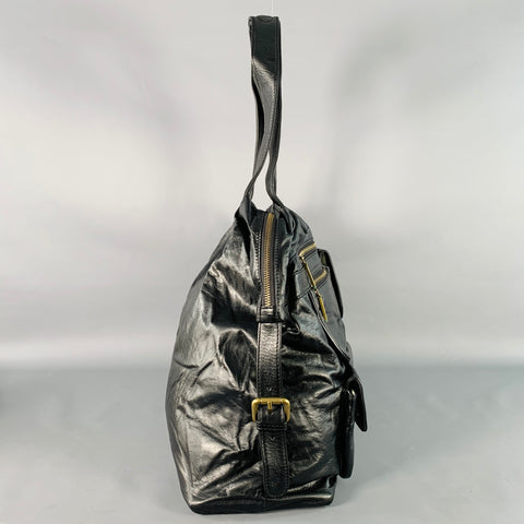 HOBO INTERNATIONAL Black Leather Top Handles Duffle Bag