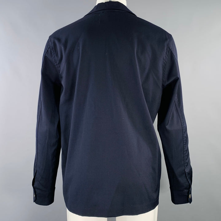 OUR LEGACY Size 40 Navy Virgin Wool Two Pockets Long Sleeve Shirt