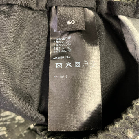 AMIRI Size M Black Grey Graphic Viscose Drawstring Casual Pants