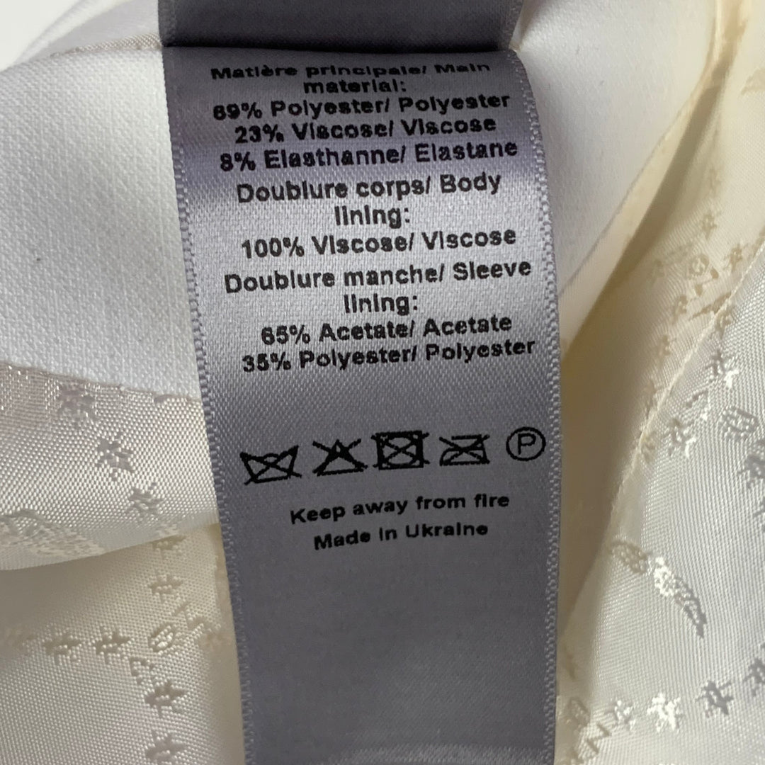 ZADIG & VOLTAIRE Size 42 Viva Strass Beige Studded Polyester Blend Peak Lapel Sport Coat