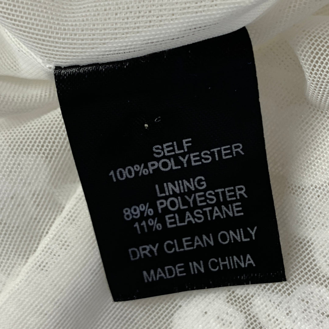 CYNTHIA ROWLEY Size M White Polyester Lace Peak Lapel Pantsuit