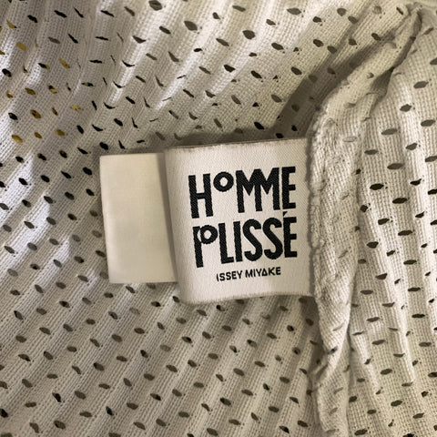ISSEY MIYAKE Size M White Light Grey Pleated Polyester Hooded Coat