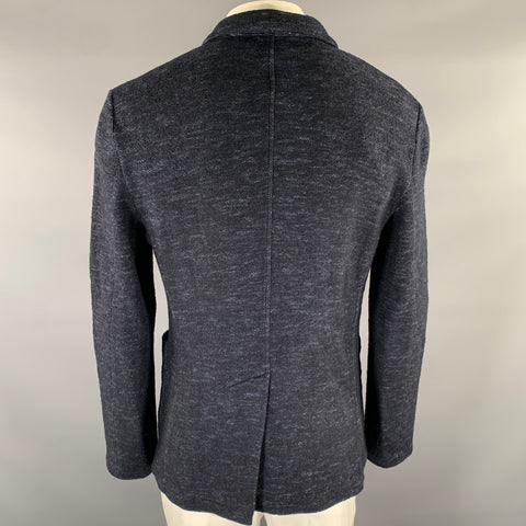 BARENA Size 44 Navy Knit Wool Cotton Sport Coat