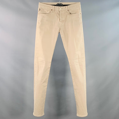TOM FORD Size 30 Khaki Cotton Blend Twill Button Fly Jeans