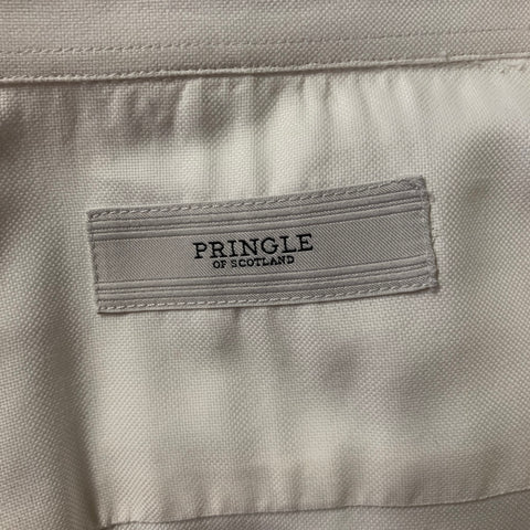 PRINGLE Size L White Cotton Long Sleeve Shirt