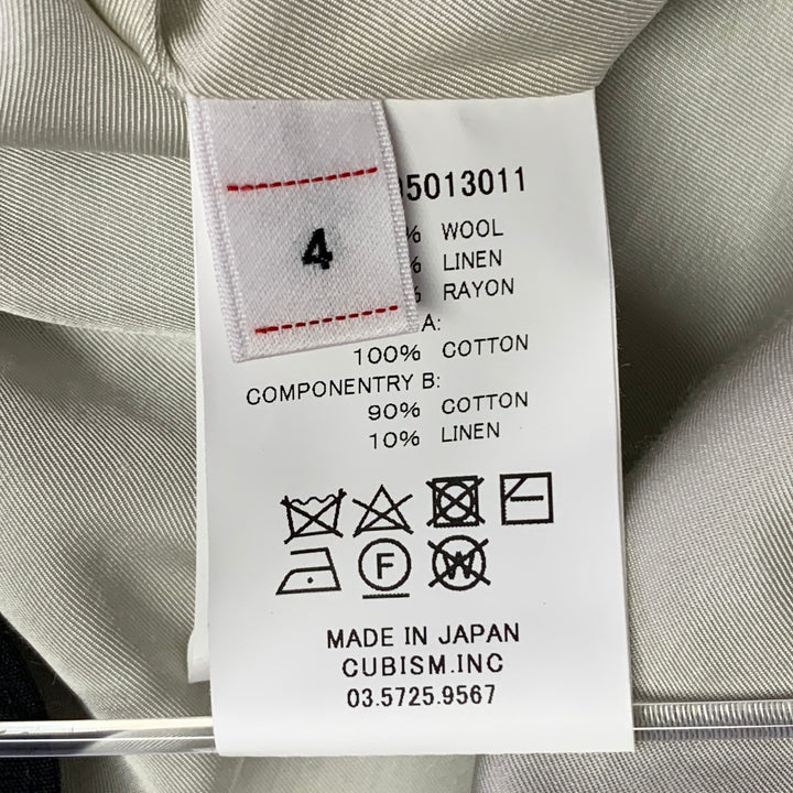 VISVIM Size L Yardbird Black Wool Linen Notch Lapel Sport Coat