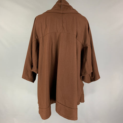 MONITALY Size M/L Voguar Brown Wool Nylon Oversized Coat