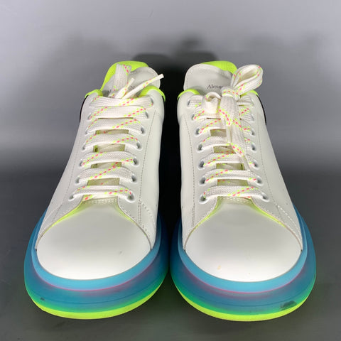 ALEXANDER MCQUEEN Size 10 White Multi Color Color Block Leather Low Top Sneakers