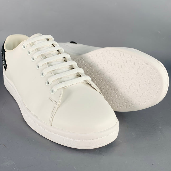 RAF SIMONS Size 8 Orion White Black Leather Lace-Up Low Top Sneakers