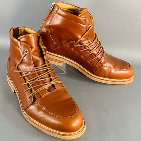 WANT LES ESSENTIELS DE LA VIE Size 11 Brown Leather Lace-Up Ankle Boots