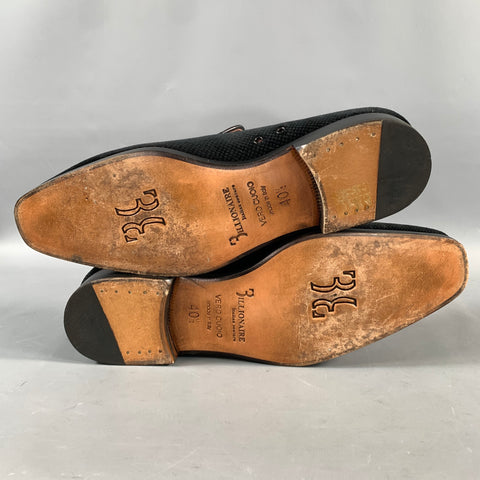 BILLIONAIRE ITALIAN COUTURE Size 7.5 Black Velvet Slip On Loafers