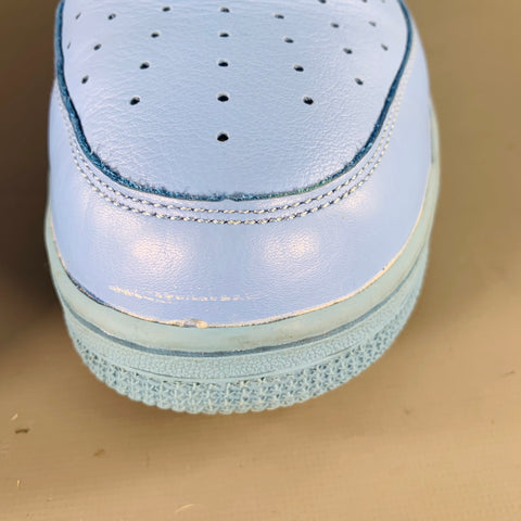 NIKE x OFF-WHITE Size 11 Air Force 1 '07 Virgil Blue Silver Logo Sneakers