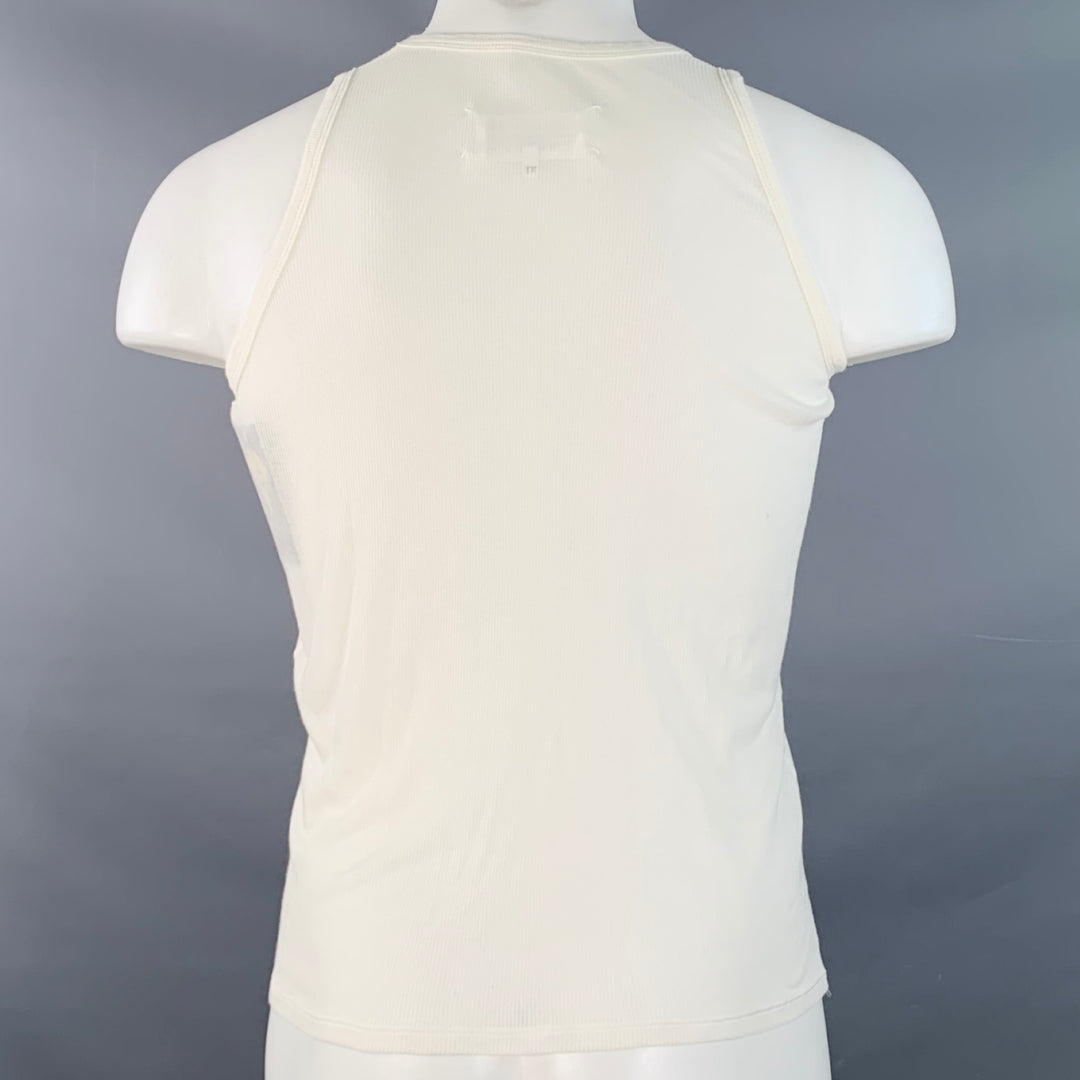 MAISON MARTIN MARGIELA Size S White Rib Knit Cotton Tank Top