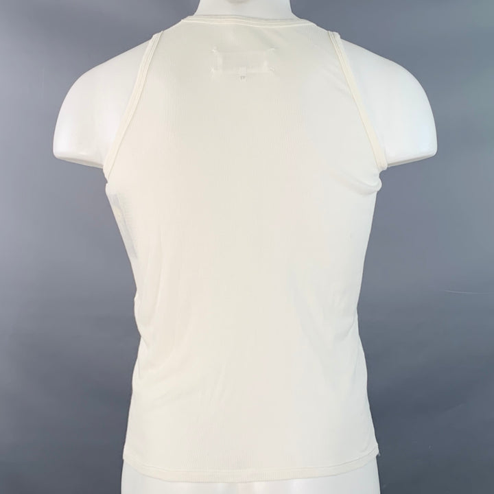 MAISON MARTIN MARGIELA Size S White Rib Knit Cotton Tank Top