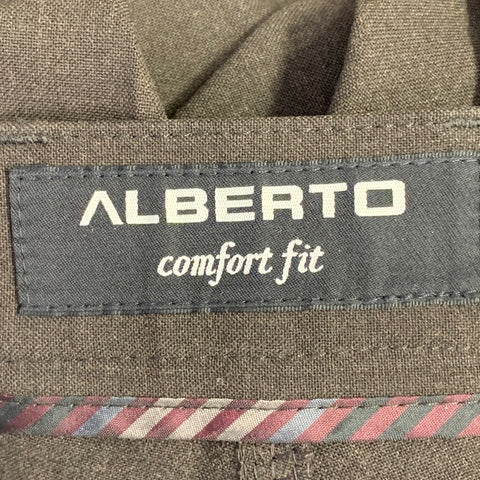 ALBERTO Taille 30 Marron Mélange de Polyester Confort Fuselé Pantalon Décontracté