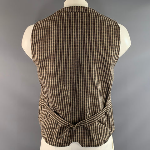 KAPITAL Size L Brown Light brown Gingham Cotton Chore Vest Indoor