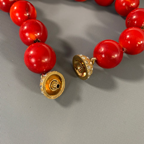 NO BRAND Red Gold Coral Necklace