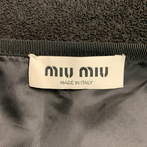 MIU MIU Size 2 Black Virgin Wool Blend Mini Skirt
