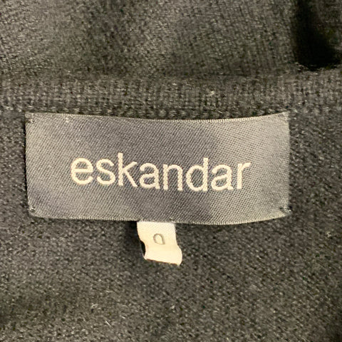 Pull oversize ESKANDAR en cachemire noir à épaules tombantes, taille L