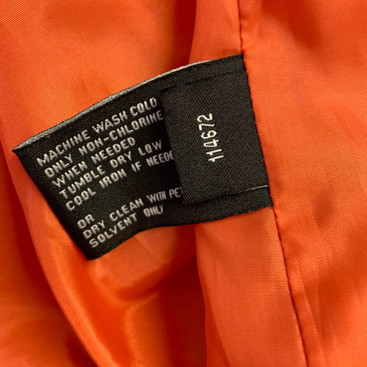 LONDON FOG Size L Orange Polyester Double Breasted Trench Coat