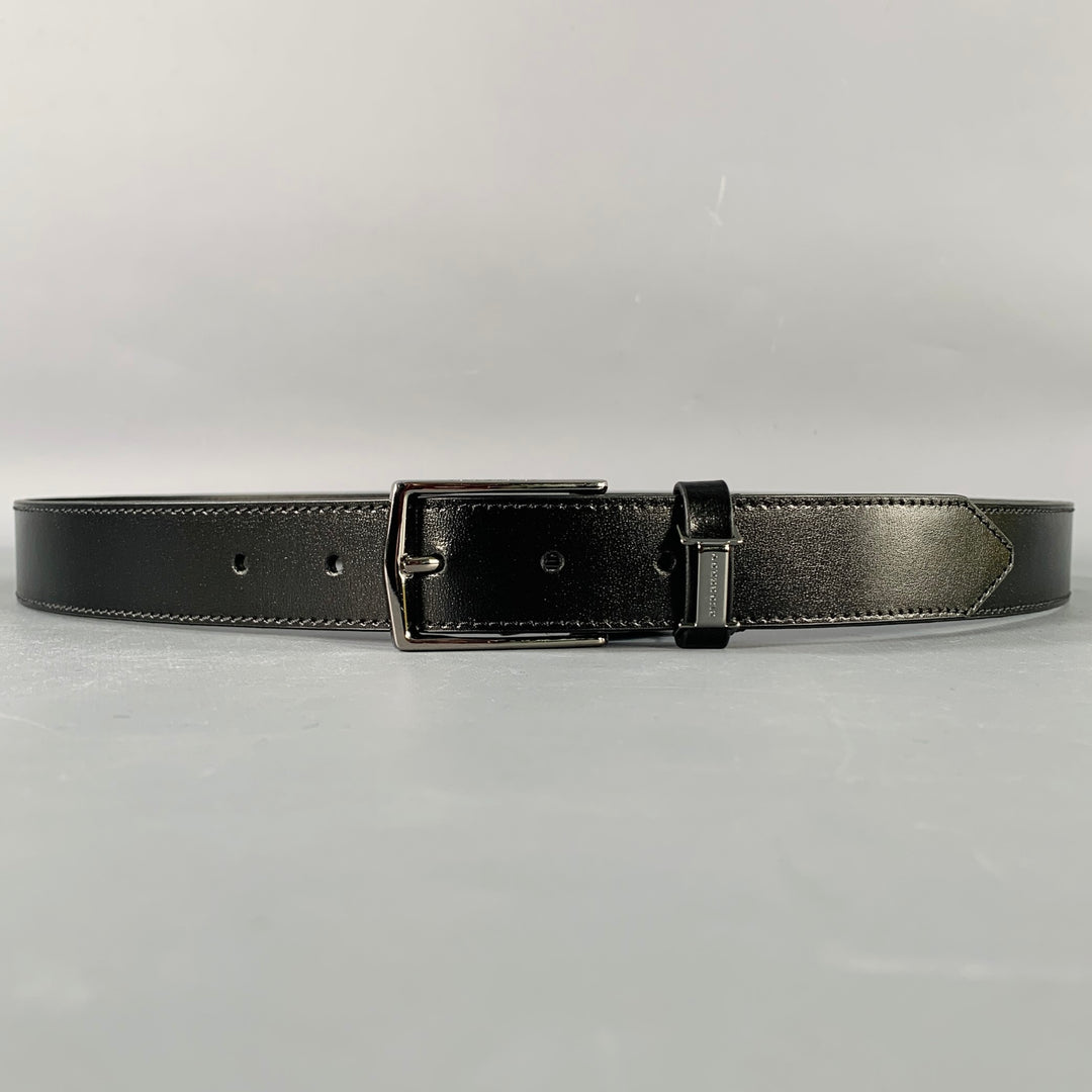 BURBERRY Size 38 Black Leather Belt – Sui Generis Designer  display picture 2