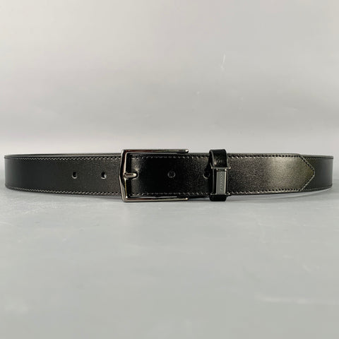 BURBERRY Size 38 Black Leather Belt