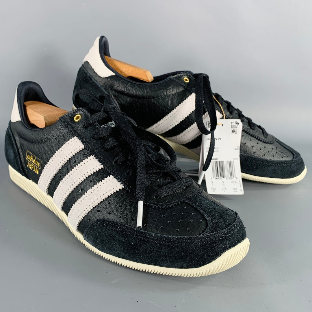 ADIDAS JAPAN Size 10.5 Black White Leather Two Tone Low Top Sneakers – Sui  Generis Designer Consignment