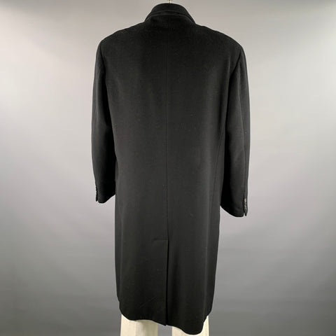 HERMES Size XXL Black Cashmere Trench Coat