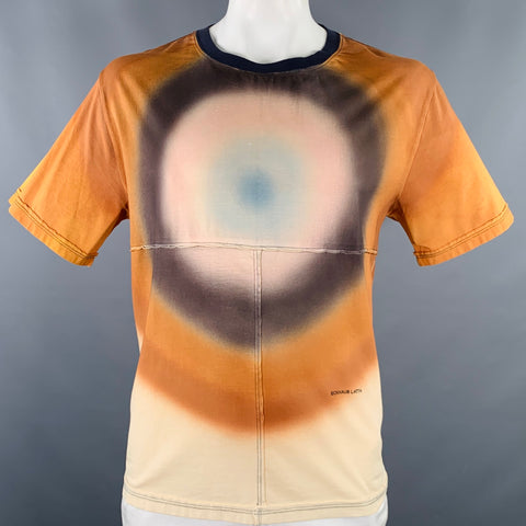 ECKHAUS LATTA Size XL Lapped Tan Multi Color Dyed Cotton Crew-Neck T-shirt