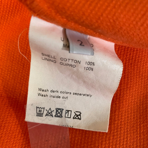 UNUSED Size M Orange Cotton Button Up Long Sleeve Shirt