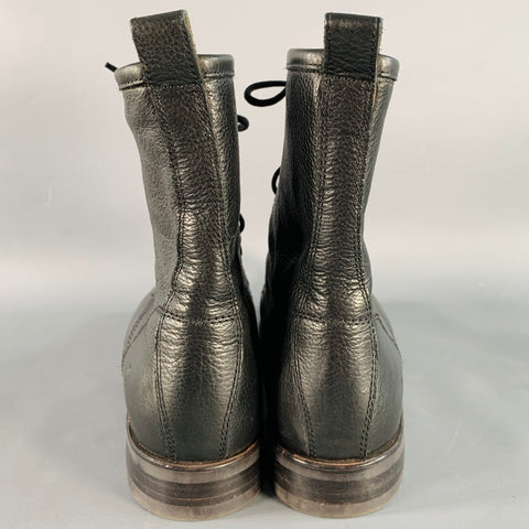 FRYE Size 11 Black Leather Rubber Sole Lace-Up Boots