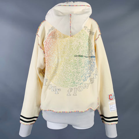 ADVISORY BOARD CRYSTALS Size M FW23 Cream Multi Color Cotton Blend Casual Top