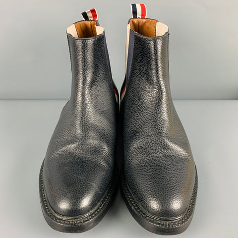 THOM BROWNE Size 9 Black Red White Chelsea Boots