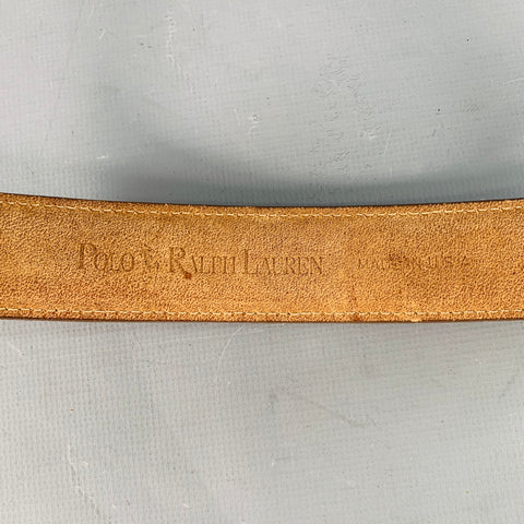 POLO by RALPH LAUREN Vintage Size 34 Beige Embroidered Leather Belt