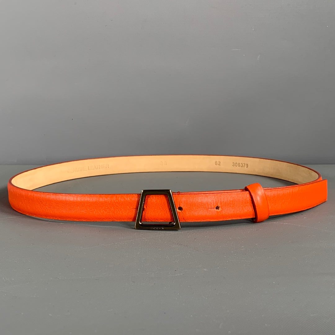 AKRIS Waist Size 38 Orange Leather Belt