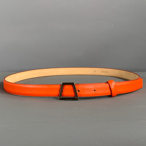 AKRIS Waist Size 38 Orange Leather Belt