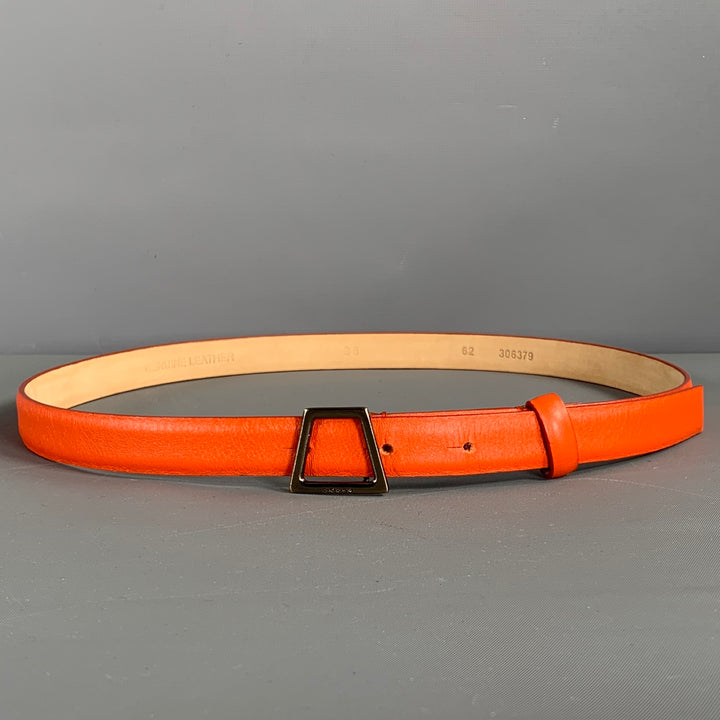 AKRIS Waist Size 38 Orange Leather Belt