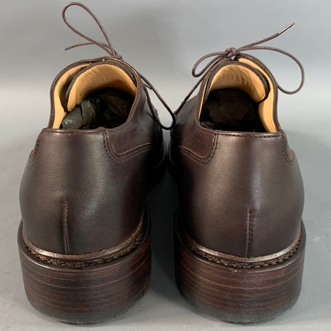 PARABOOT Size 10 Brown Leather Derby Lace Up Shoes